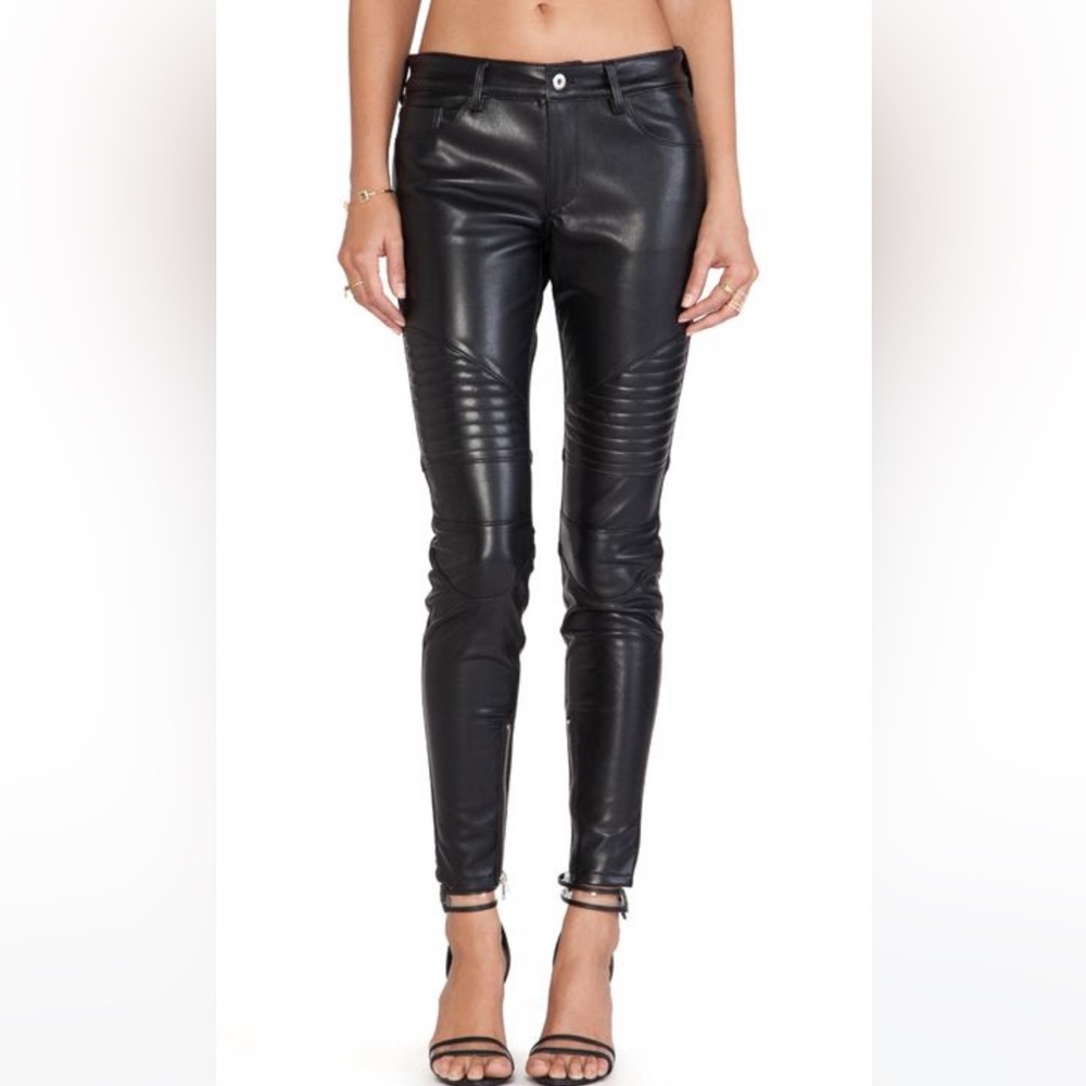 Free People Vegan Leather Moto Pants